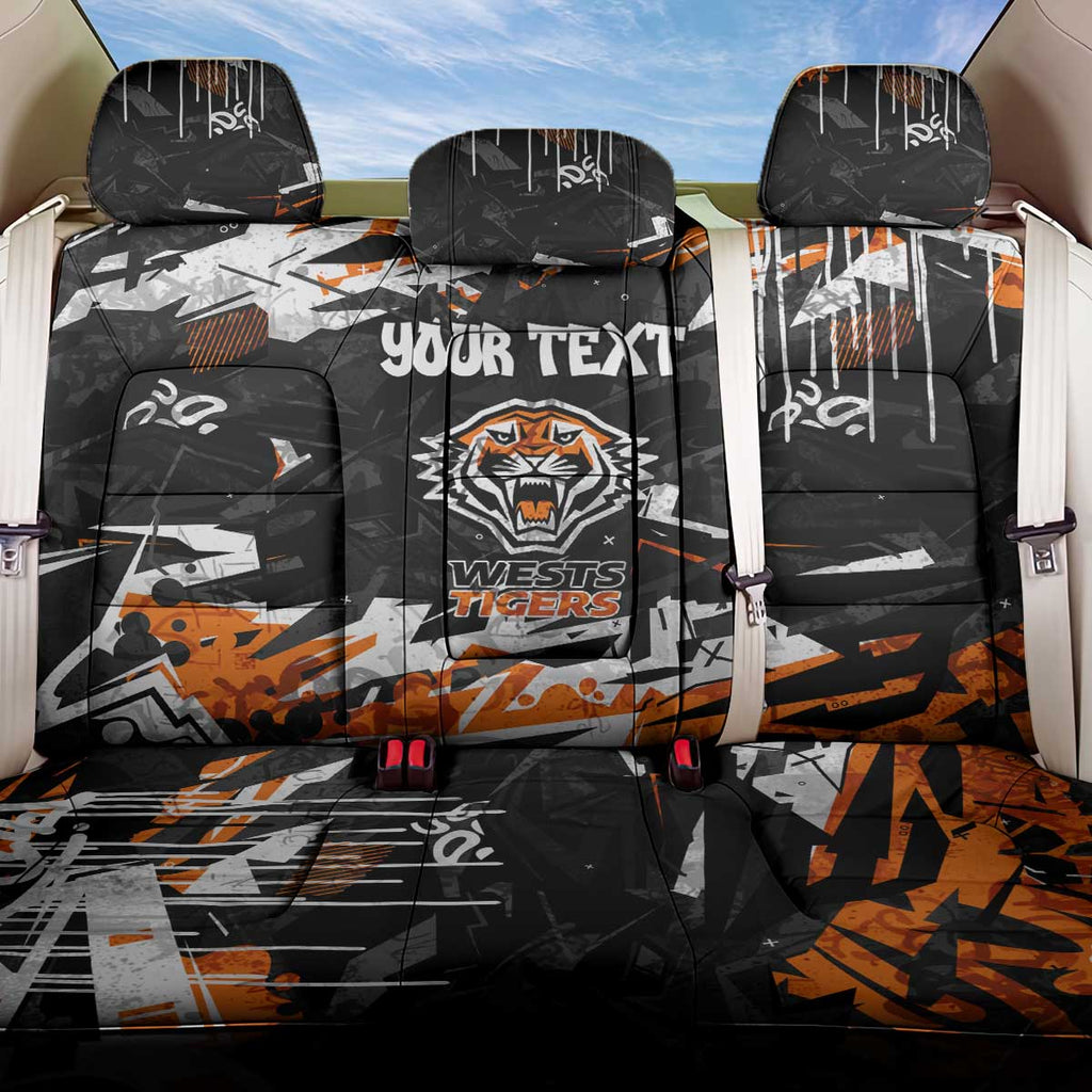 Personalized Wests Tigers Back Car Seat Cover Graffiti Grunge Abstract Urban Street Style Design
