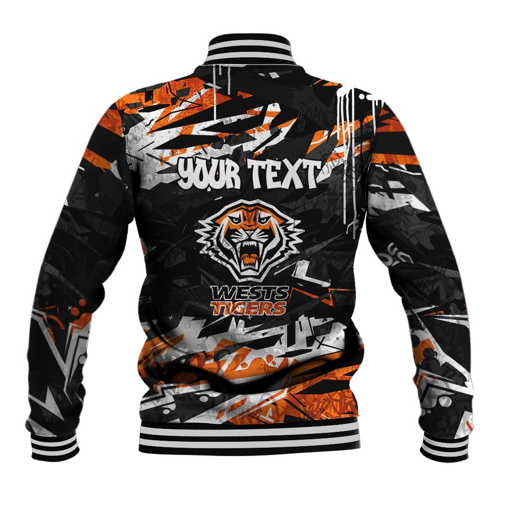 Personalized Wests Tigers Baseball Jacket Graffiti Grunge Abstract Urban Street Style Design