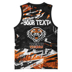 Personalized Wests Tigers Basketball Jersey Graffiti Grunge Abstract Urban Street Style Design