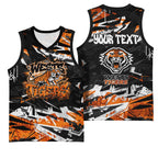 Personalized Wests Tigers Basketball Jersey Graffiti Grunge Abstract Urban Street Style Design