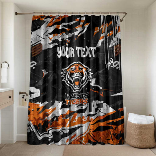 Personalized Wests Tigers Bathroom Set Graffiti Grunge Abstract Urban Street Style Design