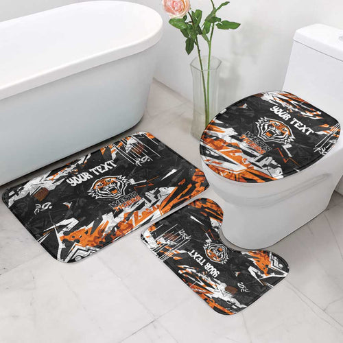 Personalized Wests Tigers Bathroom Set Graffiti Grunge Abstract Urban Street Style Design