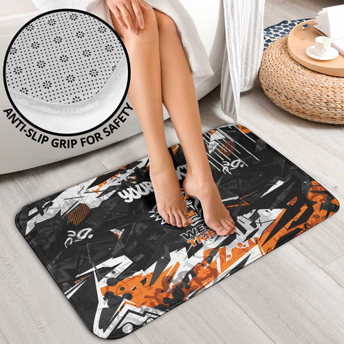 Personalized Wests Tigers Bathroom Set Graffiti Grunge Abstract Urban Street Style Design