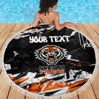 Personalized Wests Tigers Beach Blanket Graffiti Grunge Abstract Urban Street Style Design