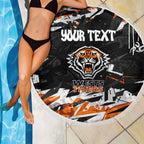 Personalized Wests Tigers Beach Blanket Graffiti Grunge Abstract Urban Street Style Design