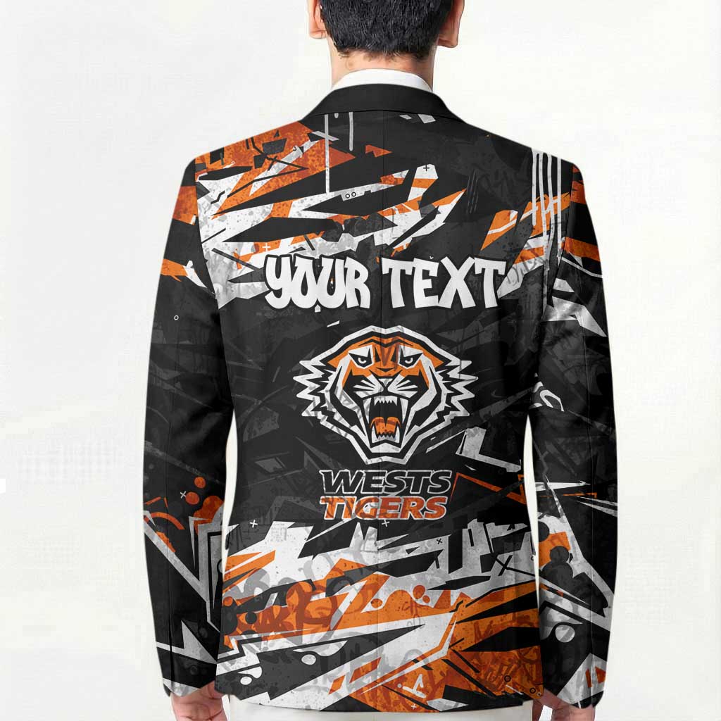 Personalized Wests Tigers Blazer Graffiti Grunge Abstract Urban Street Style Design