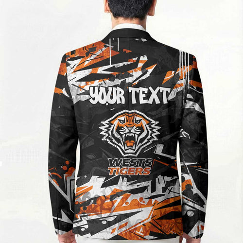 Personalized Wests Tigers Blazer Graffiti Grunge Abstract Urban Street Style Design