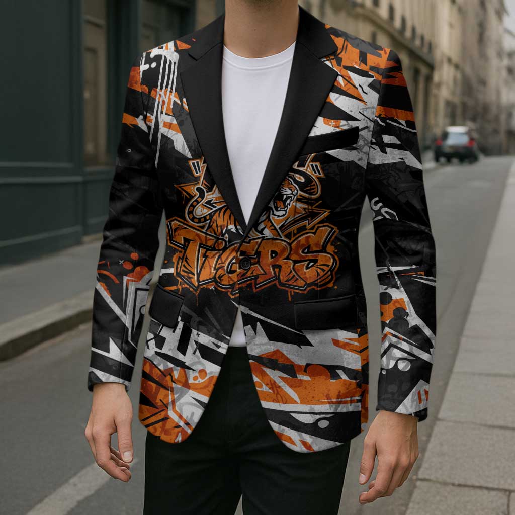 Personalized Wests Tigers Blazer Graffiti Grunge Abstract Urban Street Style Design