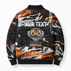 Personalized Wests Tigers Bomber Puffer Jacket Graffiti Grunge Abstract Urban Street Style Design