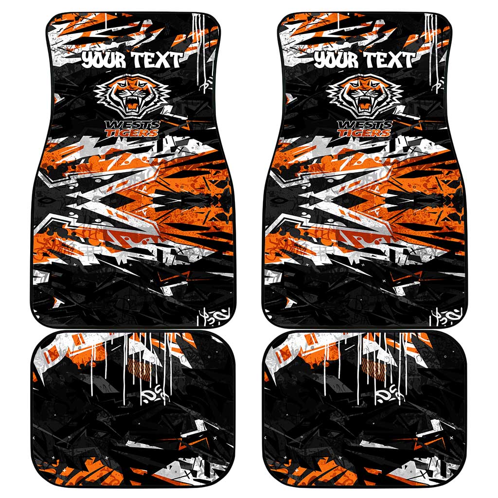 Personalized Wests Tigers Car Mats Graffiti Grunge Abstract Urban Street Style Design