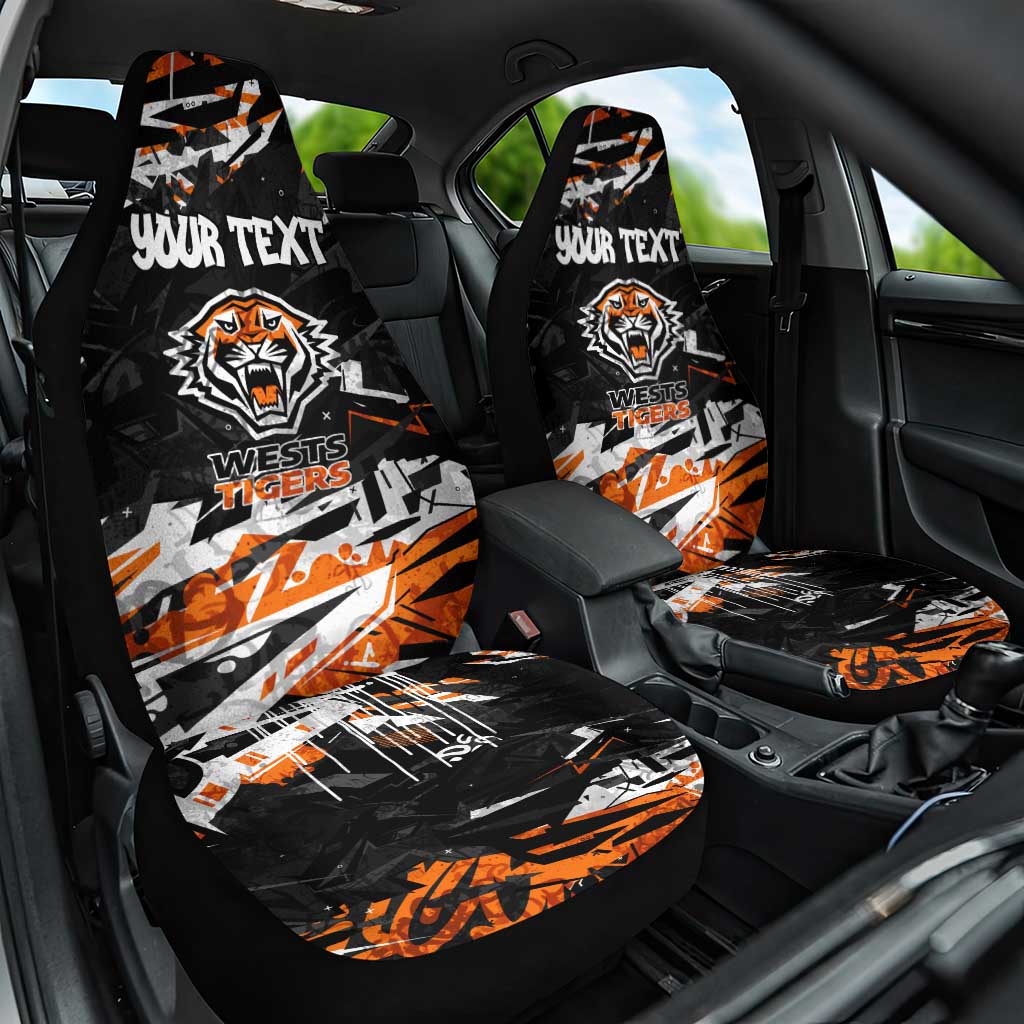 Personalized Wests Tigers Car Seat Cover Graffiti Grunge Abstract Urban Street Style Design
