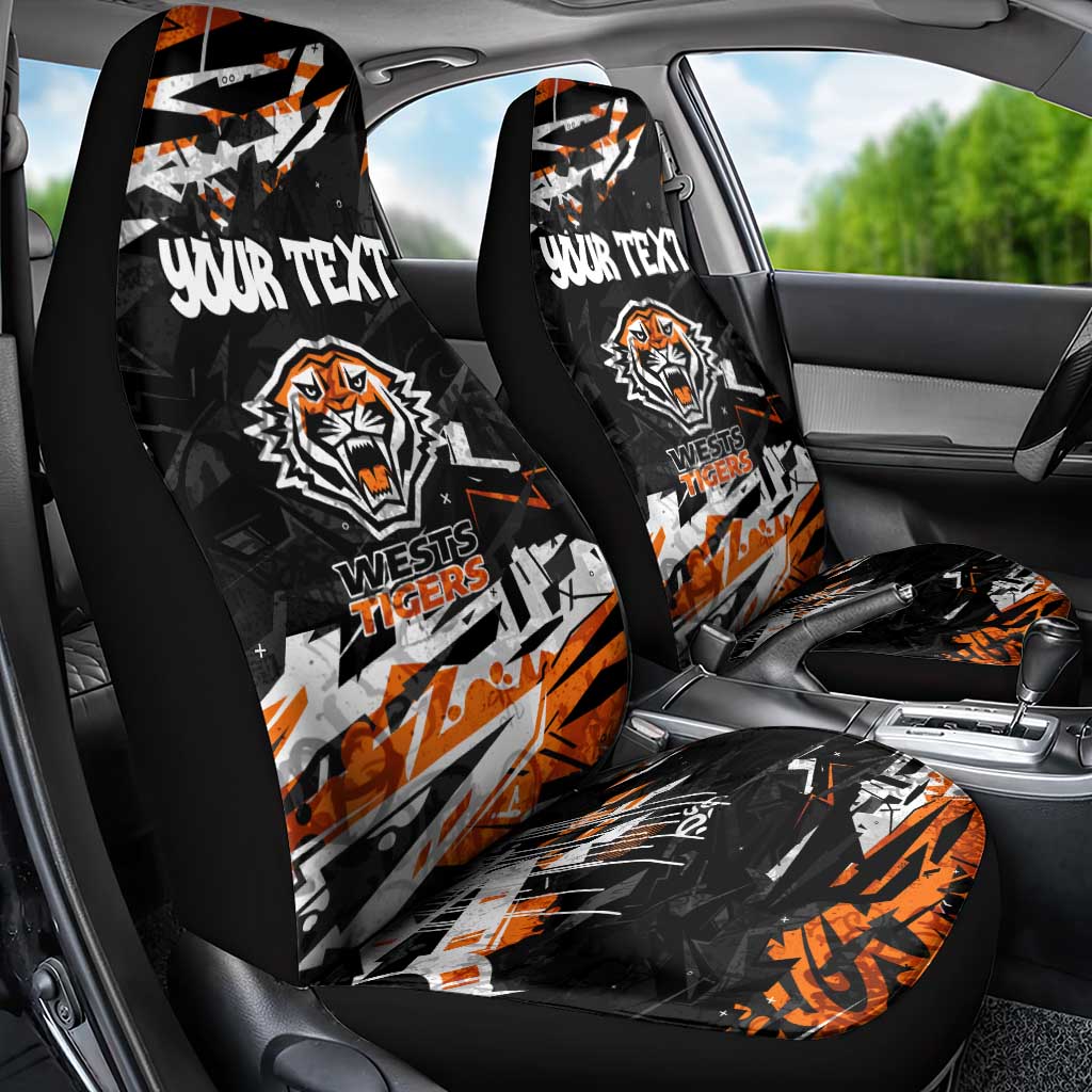 Personalized Wests Tigers Car Seat Cover Graffiti Grunge Abstract Urban Street Style Design