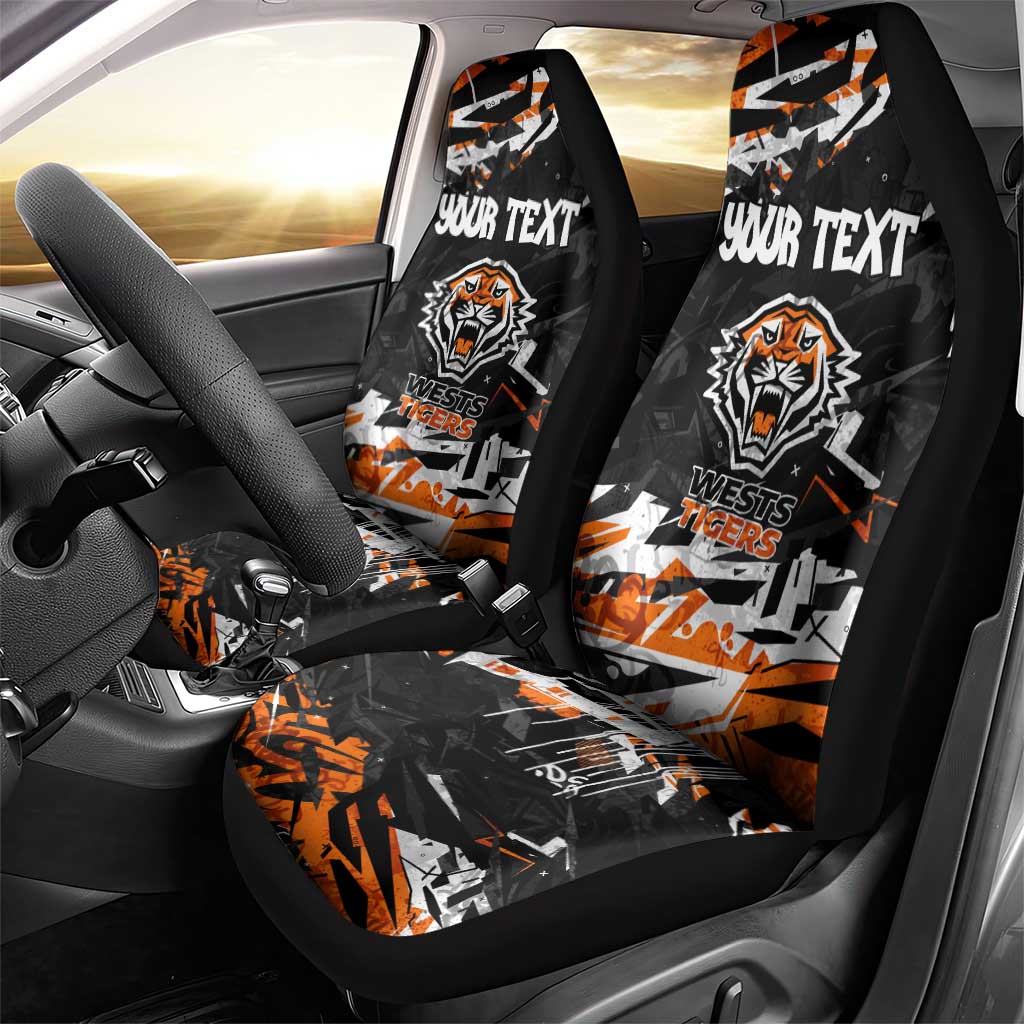 Personalized Wests Tigers Car Seat Cover Graffiti Grunge Abstract Urban Street Style Design