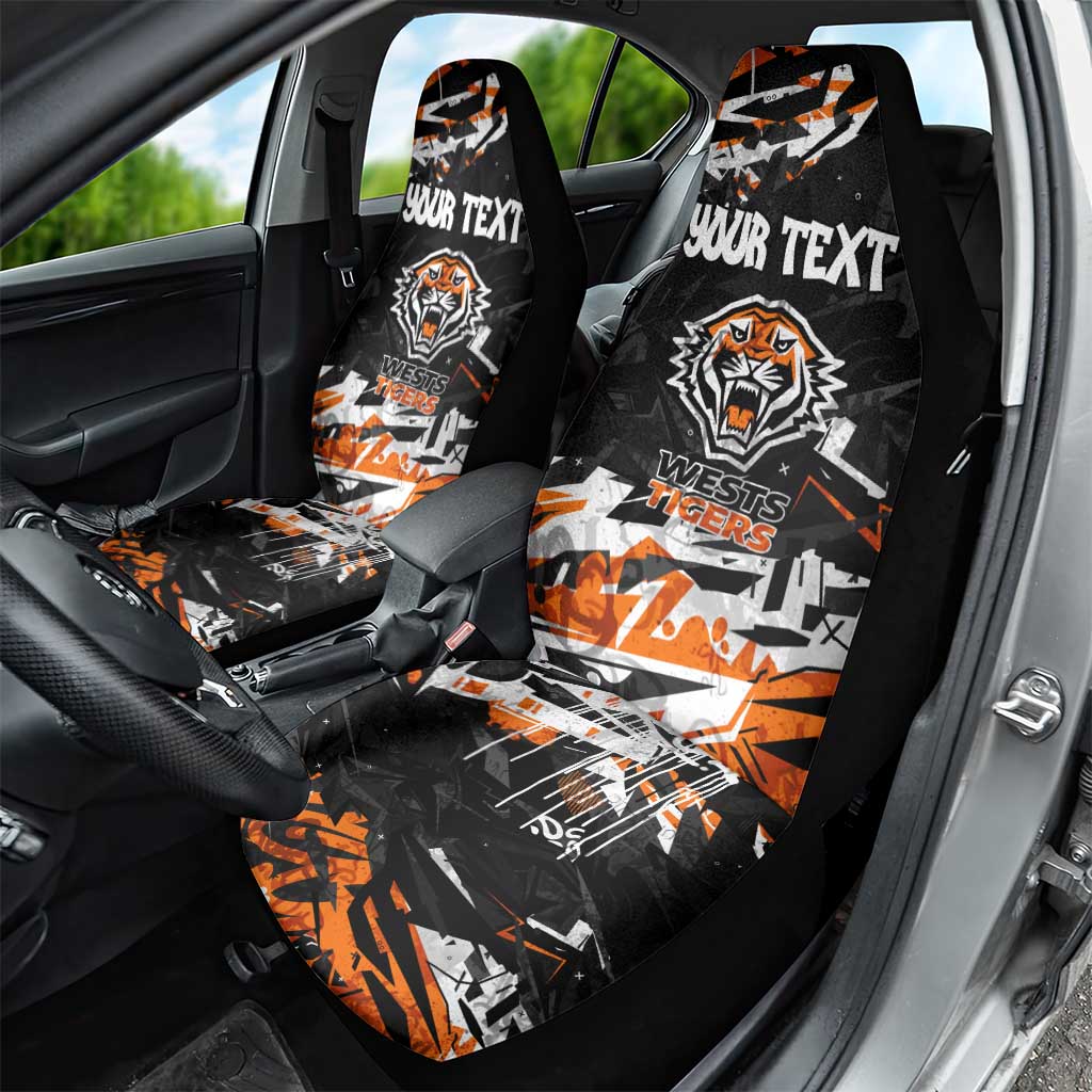 Personalized Wests Tigers Car Seat Cover Graffiti Grunge Abstract Urban Street Style Design