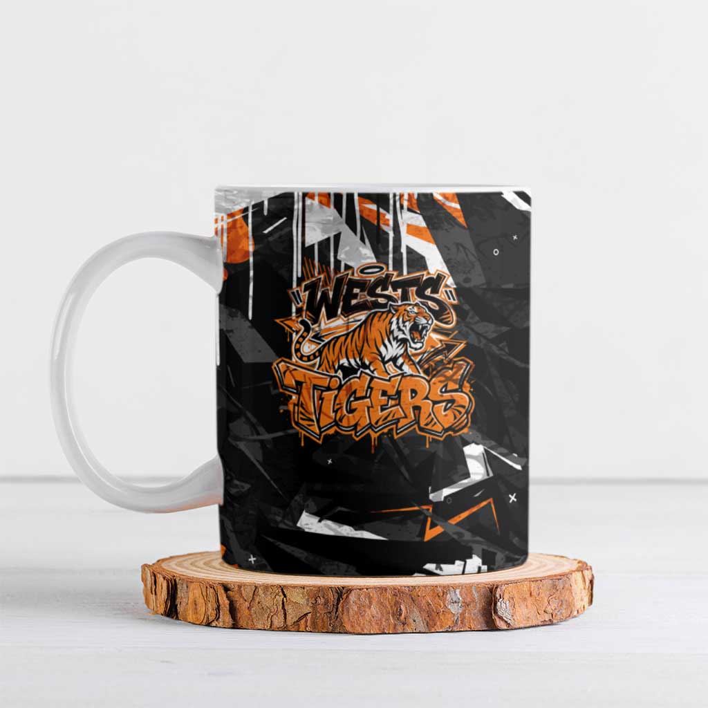 Personalized Wests Tigers Ceramic Mug Graffiti Grunge Abstract Urban Street Style Design