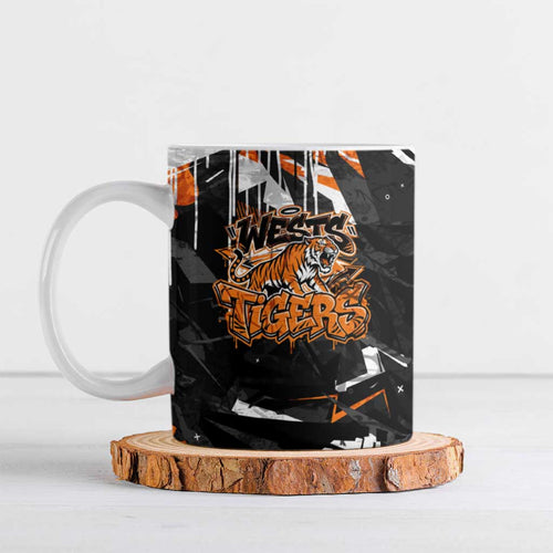 Personalized Wests Tigers Ceramic Mug Graffiti Grunge Abstract Urban Street Style Design