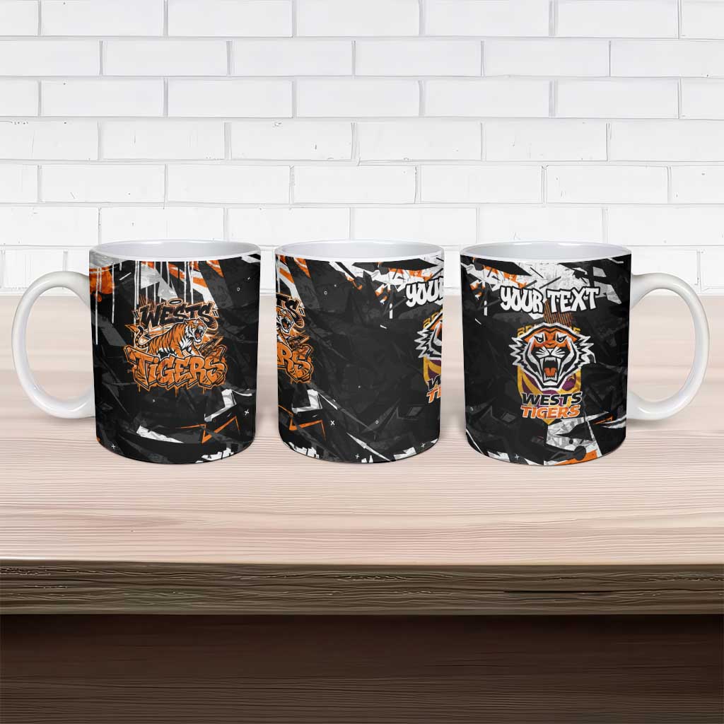 Personalized Wests Tigers Ceramic Mug Graffiti Grunge Abstract Urban Street Style Design