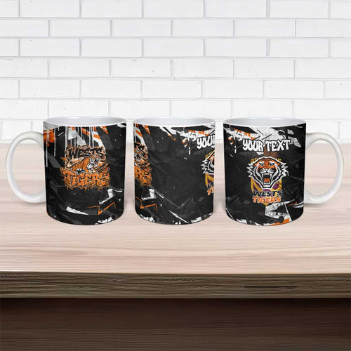 Personalized Wests Tigers Ceramic Mug Graffiti Grunge Abstract Urban Street Style Design