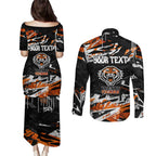 Personalized Wests Tigers Couples Matching Puletasi and Long Sleeve Button Shirt Graffiti Grunge Abstract Urban Street Style Design