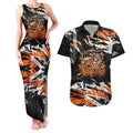 Personalized Wests Tigers Couples Matching Tank Maxi Dress and Hawaiian Shirt Graffiti Grunge Abstract Urban Street Style Design
