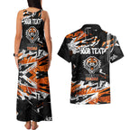 Personalized Wests Tigers Couples Matching Tank Maxi Dress and Hawaiian Shirt Graffiti Grunge Abstract Urban Street Style Design