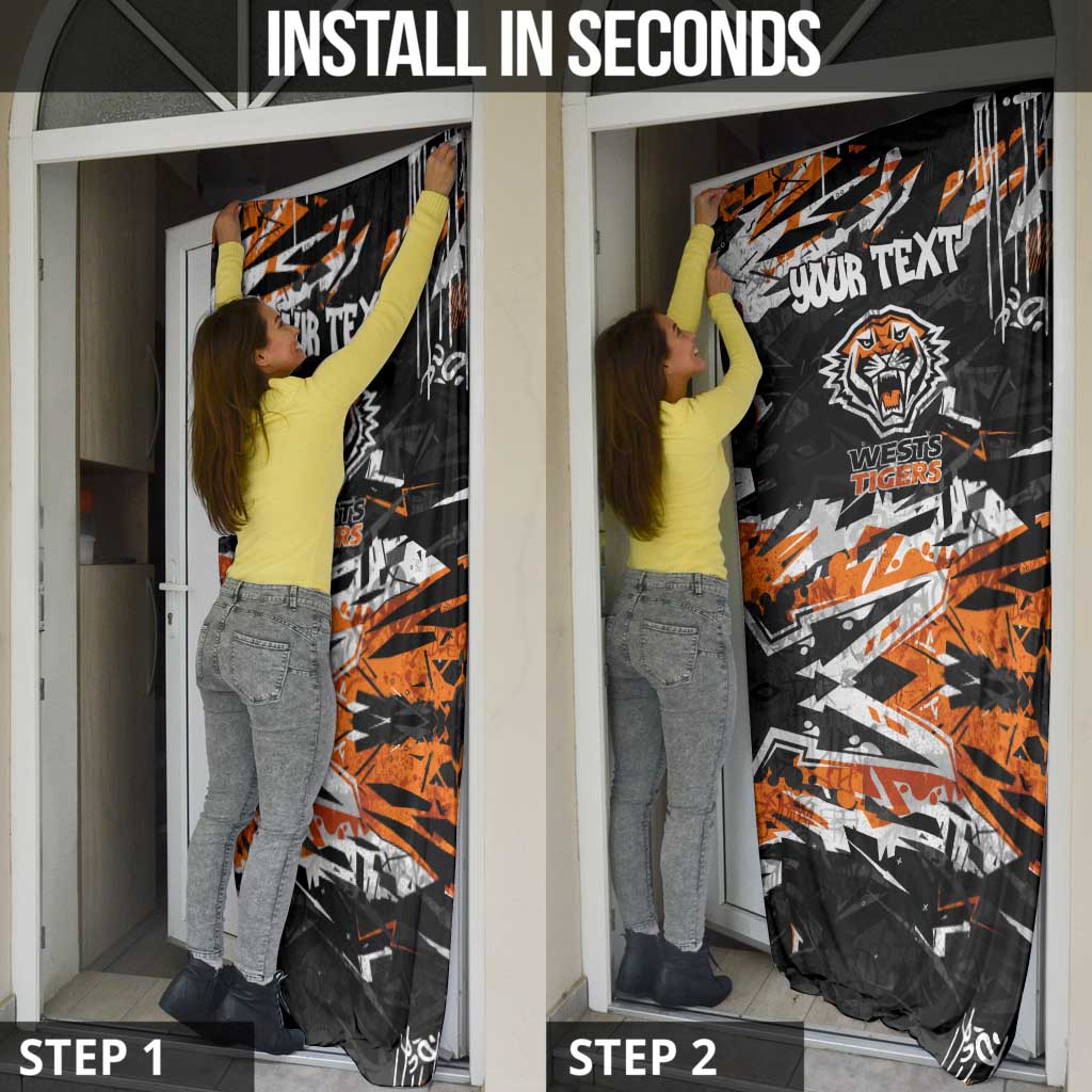 Personalized Wests Tigers Door Cover Graffiti Grunge Abstract Urban Street Style Design