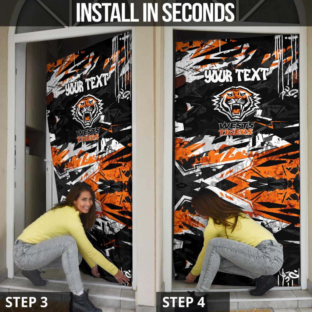 Personalized Wests Tigers Door Cover Graffiti Grunge Abstract Urban Street Style Design