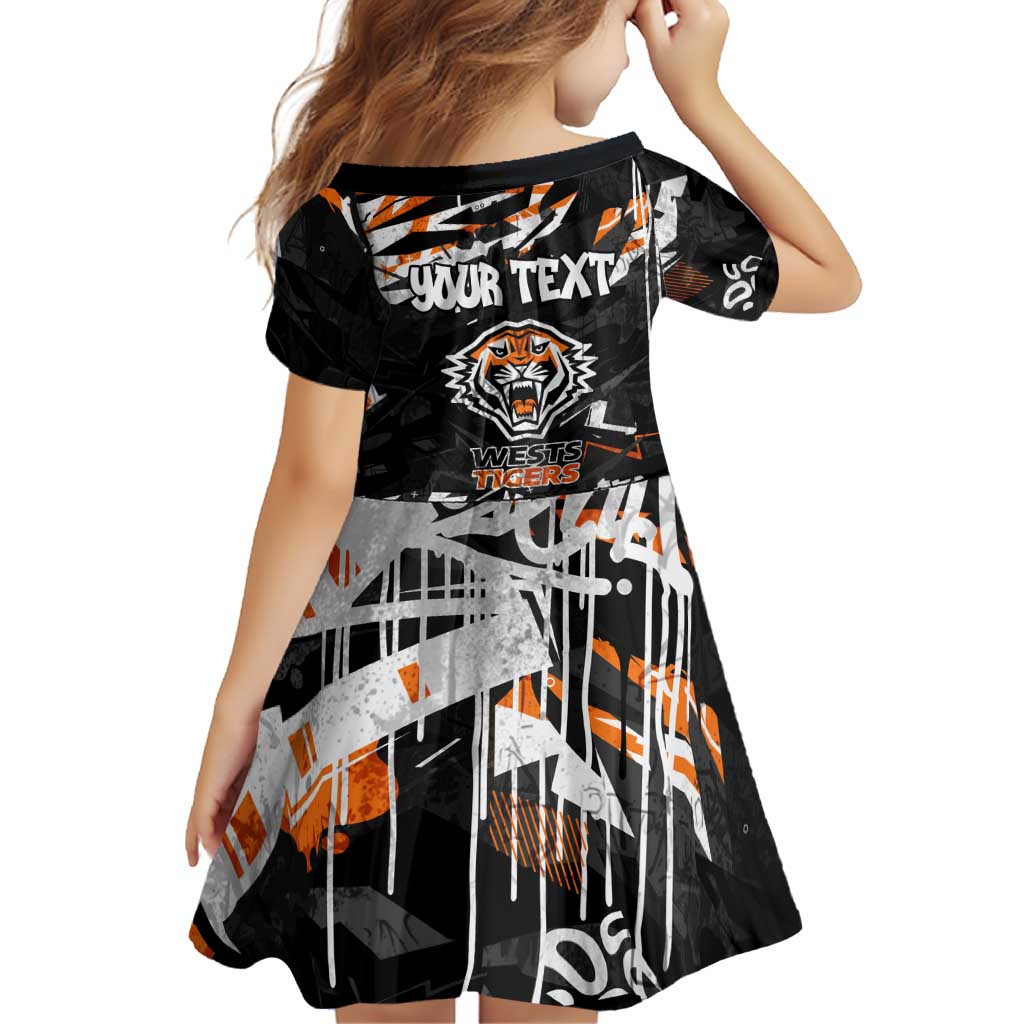Personalized Wests Tigers Family Matching Mermaid Dress and Hawaiian Shirt Graffiti Grunge Abstract Urban Street Style Design