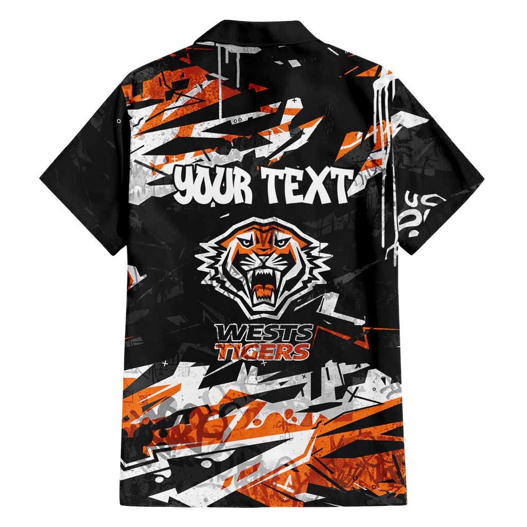 Personalized Wests Tigers Family Matching Mermaid Dress and Hawaiian Shirt Graffiti Grunge Abstract Urban Street Style Design