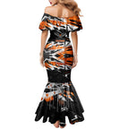Personalized Wests Tigers Family Matching Mermaid Dress and Hawaiian Shirt Graffiti Grunge Abstract Urban Street Style Design