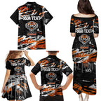 Personalized Wests Tigers Family Matching Puletasi and Hawaiian Shirt Graffiti Grunge Abstract Urban Street Style Design