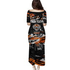 Personalized Wests Tigers Family Matching Puletasi and Hawaiian Shirt Graffiti Grunge Abstract Urban Street Style Design