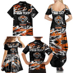 Personalized Wests Tigers Family Matching Summer Maxi Dress and Hawaiian Shirt Graffiti Grunge Abstract Urban Street Style Design