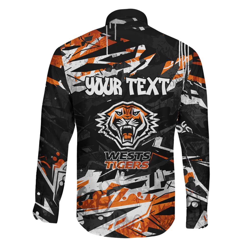 Personalized Wests Tigers Family Matching Summer Maxi Dress and Hawaiian Shirt Graffiti Grunge Abstract Urban Street Style Design