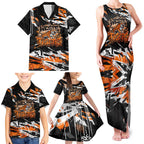 Personalized Wests Tigers Family Matching Tank Maxi Dress and Hawaiian Shirt Graffiti Grunge Abstract Urban Street Style Design