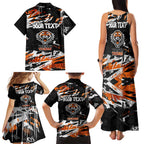 Personalized Wests Tigers Family Matching Tank Maxi Dress and Hawaiian Shirt Graffiti Grunge Abstract Urban Street Style Design