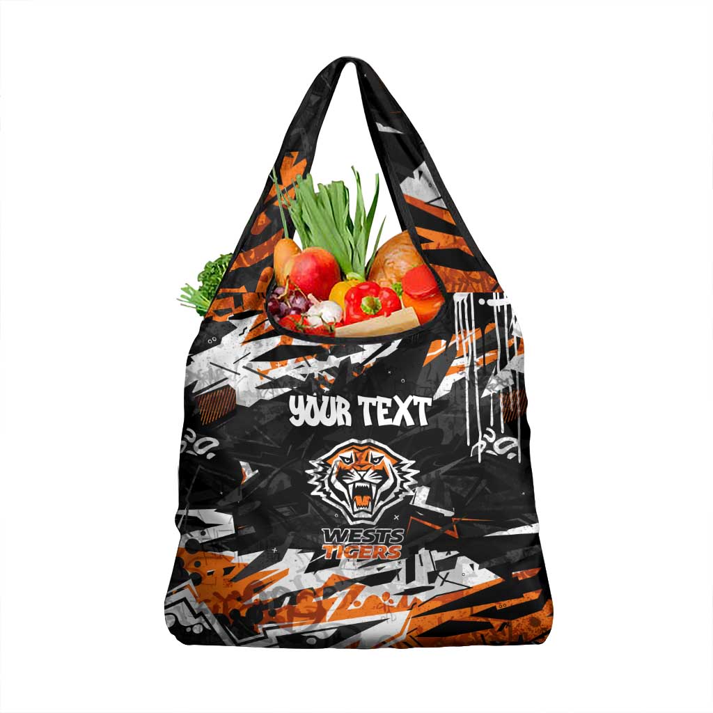 Personalized Wests Tigers Grocery Bag Graffiti Grunge Abstract Urban Street Style Design