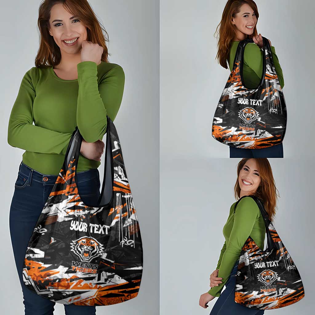 Personalized Wests Tigers Grocery Bag Graffiti Grunge Abstract Urban Street Style Design