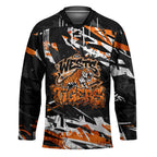 Personalized Wests Tigers Hockey Jersey Graffiti Grunge Abstract Urban Street Style Design