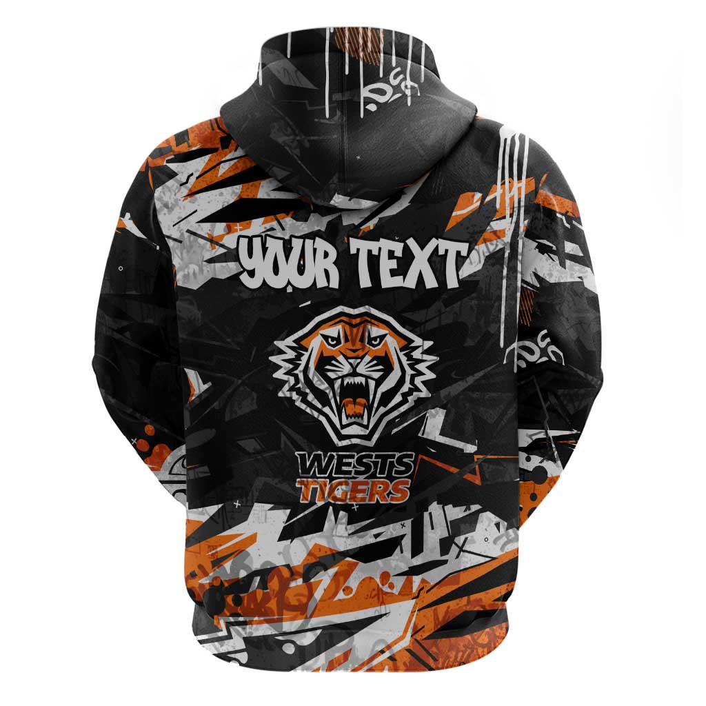 Personalized Wests Tigers Hoodie Graffiti Grunge Abstract Urban Street Style Design