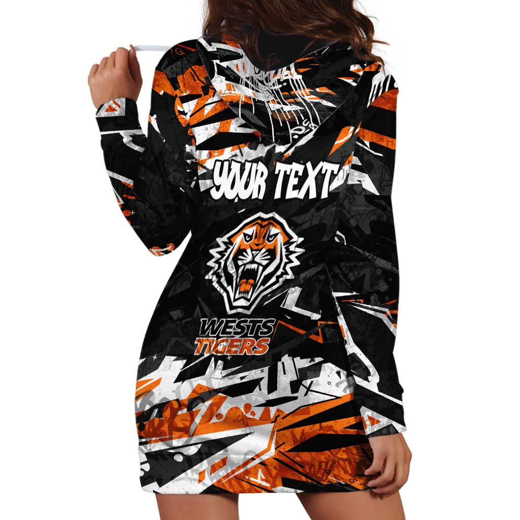 Personalized Wests Tigers Hoodie Dress Graffiti Grunge Abstract Urban Street Style Design