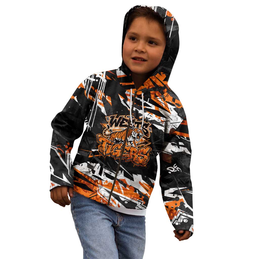 Personalized Wests Tigers Kid Hoodie Graffiti Grunge Abstract Urban Street Style Design