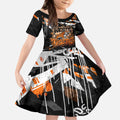 Personalized Wests Tigers Kid Short Sleeve Dress Graffiti Grunge Abstract Urban Street Style Design