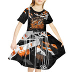 Personalized Wests Tigers Kid Short Sleeve Dress Graffiti Grunge Abstract Urban Street Style Design