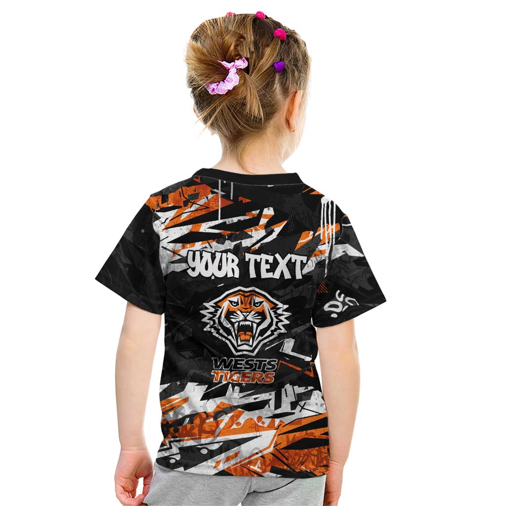Personalized Wests Tigers Kid T Shirt Graffiti Grunge Abstract Urban Street Style Design