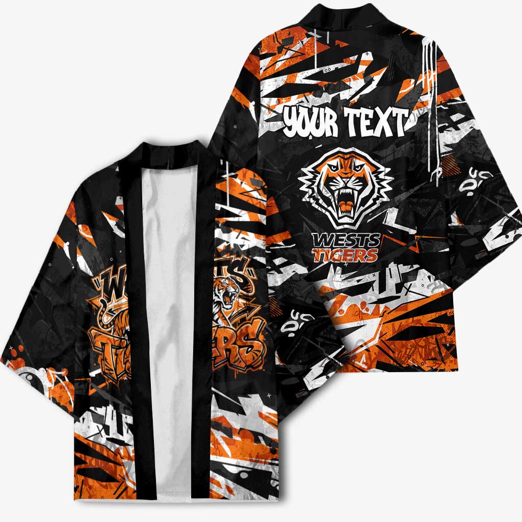Personalized Wests Tigers Kimono Graffiti Grunge Abstract Urban Street Style Design