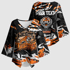 Personalized Wests Tigers Kimono Sleeve Blouse Graffiti Grunge Abstract Urban Street Style Design