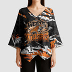 Personalized Wests Tigers Kimono Sleeve Blouse Graffiti Grunge Abstract Urban Street Style Design