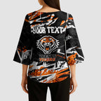 Personalized Wests Tigers Kimono Sleeve Blouse Graffiti Grunge Abstract Urban Street Style Design