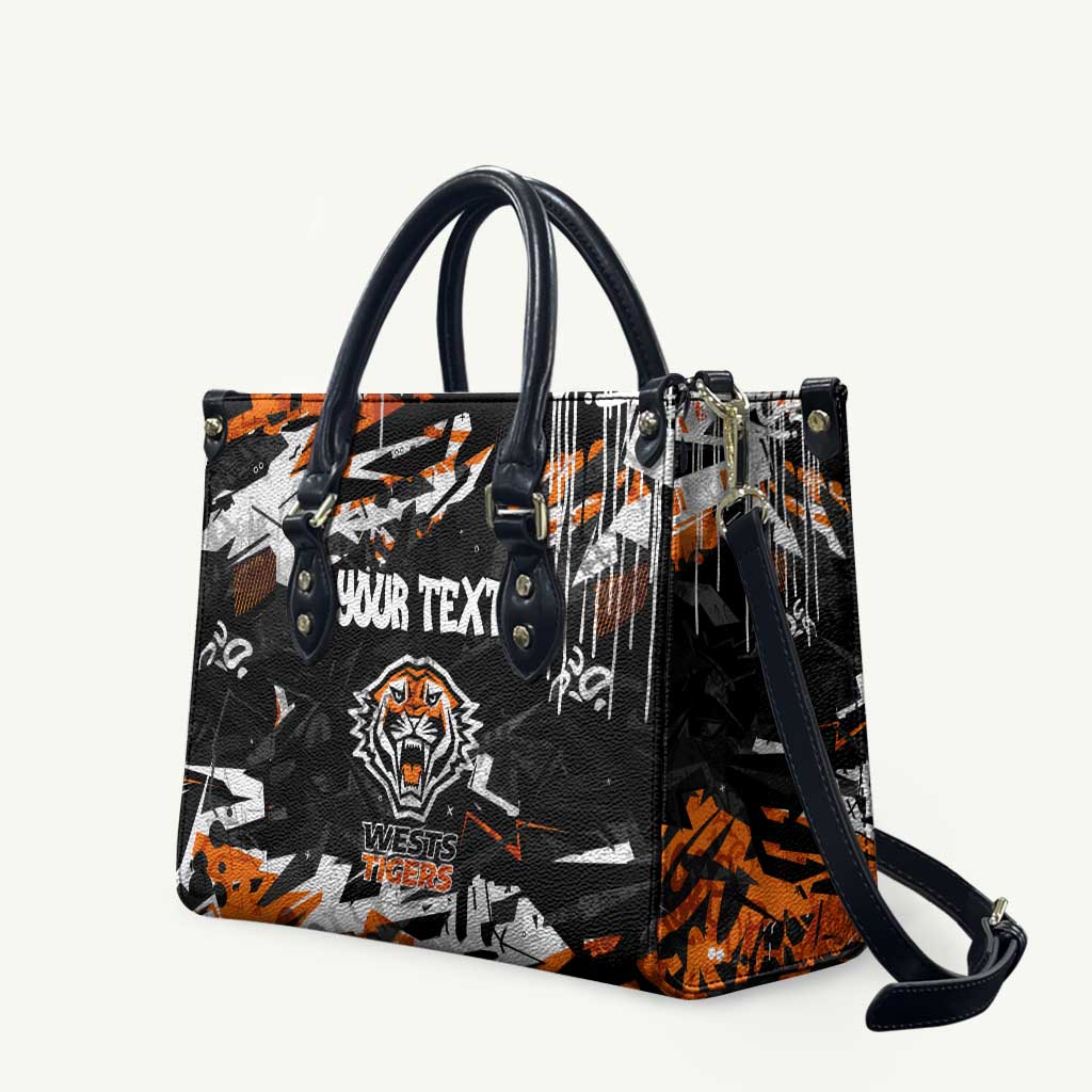 Personalized Wests Tigers Leather Bag Graffiti Grunge Abstract Urban Street Style Design